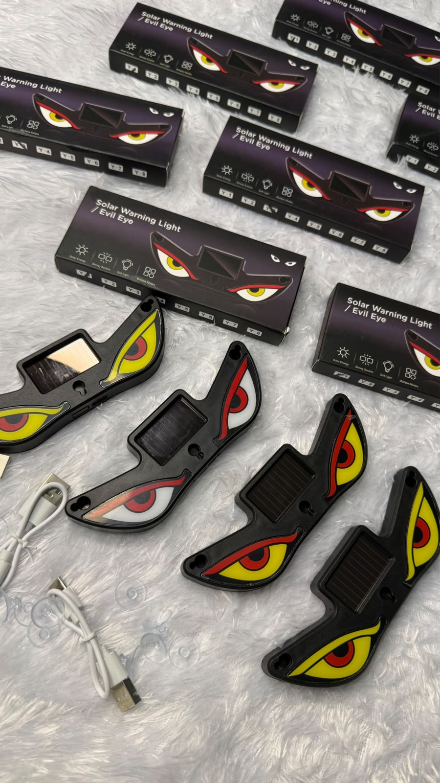 Caroxygen Solar Powered Devil Eyes Light for Car Rear Window Light for Night Driving & Styling