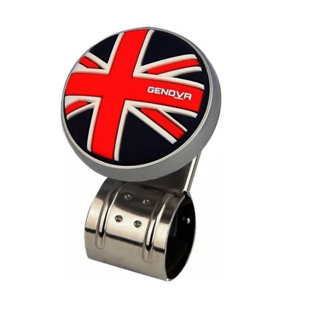 GotoShop Union Jack Logo Car Steering Wheel Power Handle Spinner Suicide Accessory Knob/Gift Non-Slip Pad (UnionJack Logo)