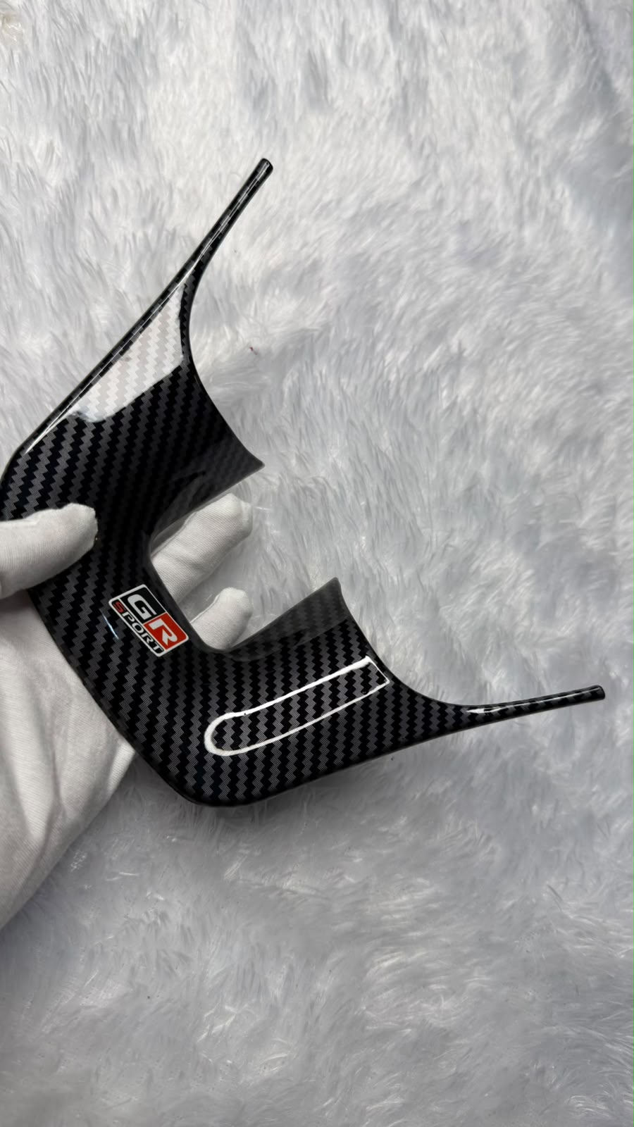 GR Sport Carbon Fiber Style Steering Wheel Trim Cover | Premium ABS Interior Steering Garnish