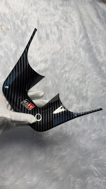 GR Sport Carbon Fiber Style Steering Wheel Trim Cover | Premium ABS Interior Steering Garnish