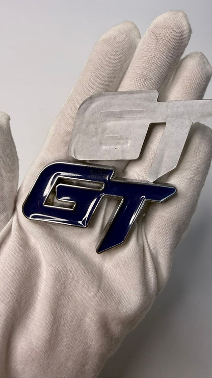 3D GT METAL LOGO STICKER EMBLEM COLOUR (RED CHROME)