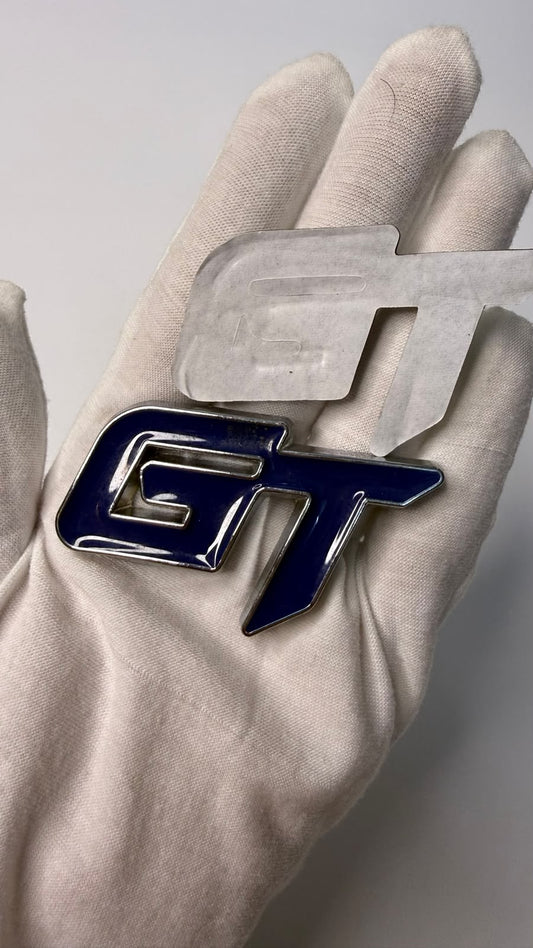 3D GT METAL LOGO STICKER EMBLEM COLOUR (RED CHROME)