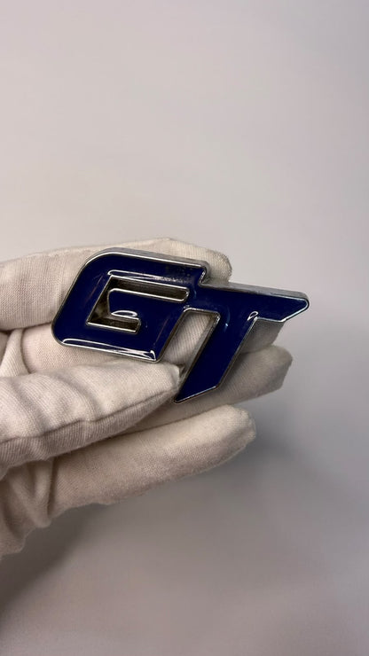 3D GT METAL LOGO STICKER EMBLEM COLOUR (RED CHROME)