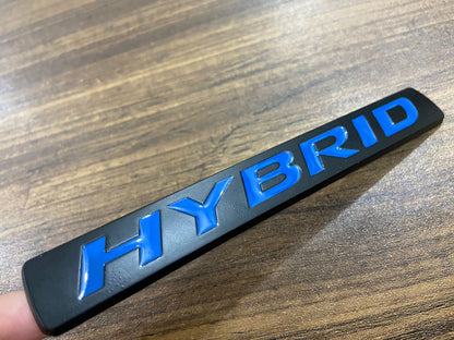 Silver Hybrid Logo Emblem HEV Sport Badge Metal Sticker Car Side Fender Decal
