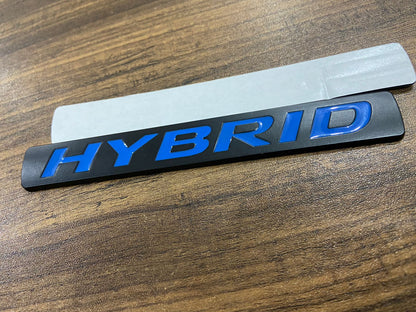 Silver Hybrid Logo Emblem HEV Sport Badge Metal Sticker Car Side Fender Decal