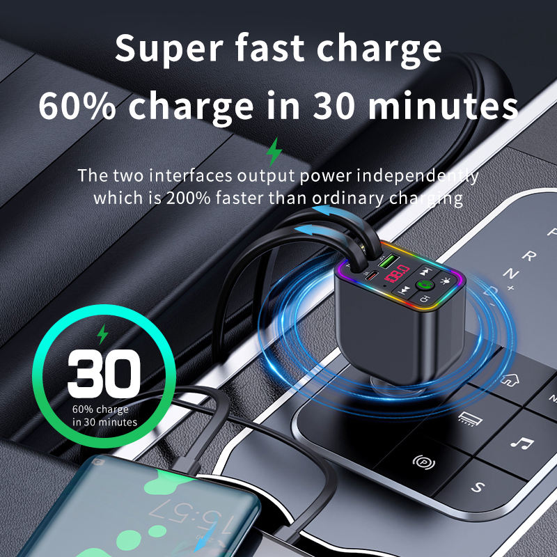CAR-Y3 Super Fast Charge 4-in-1 Car FM Transmitter