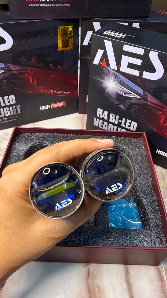 AES H4 Led Headlight Bulb (Set of 2)High & Low Beam Universal Fit for H4 Socket Cars & Bikes
