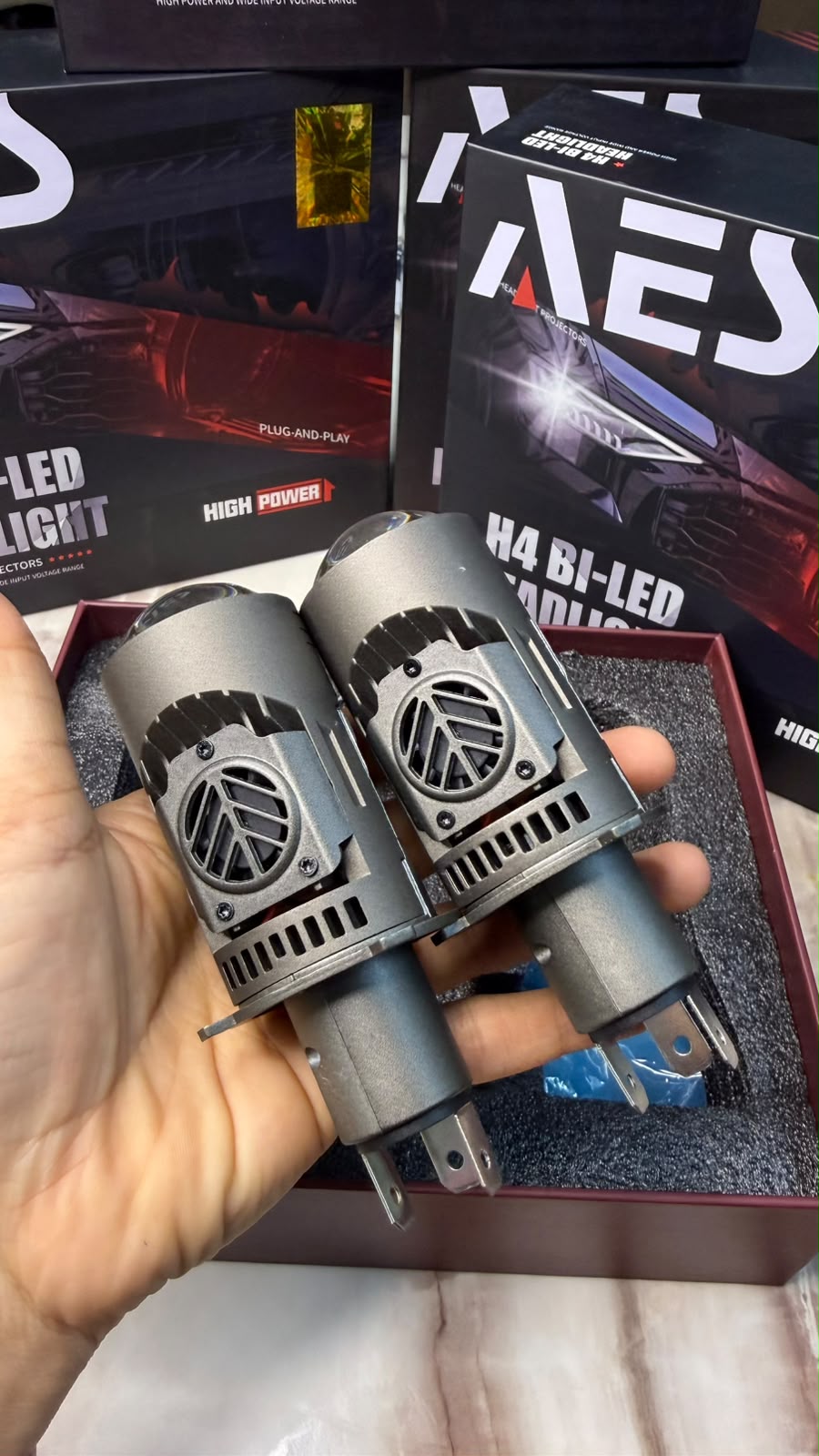 AES Experience Bi-Laser H4 Turbo SE Projector Lens Bi-LED Headlight | 60W Full Upgrade | High Brightness Car/Motorcycle Light