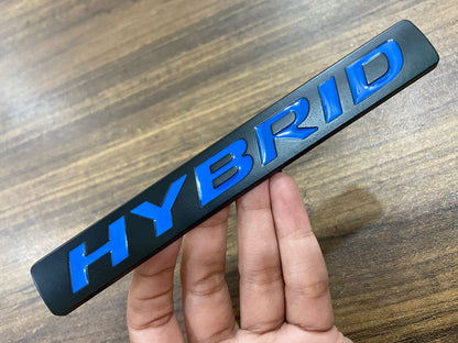 Silver Hybrid Logo Emblem HEV Sport Badge Metal Sticker Car Side Fender Decal