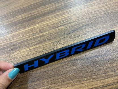 Silver Hybrid Logo Emblem HEV Sport Badge Metal Sticker Car Side Fender Decal