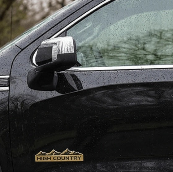 HIGH Country  Logo 12.5 x 2.8cm Car Bike Metal HIGH Country Logo Car Emblem Premium 3D Badge Auto Racing Sport Sticker Grand Tourer Decal