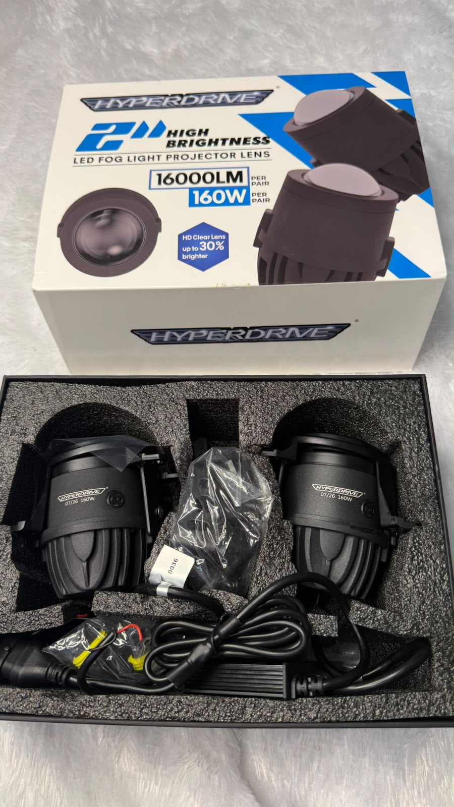Hyperdrive 2-Inch High Brightness 160 W  Fog Light Projector