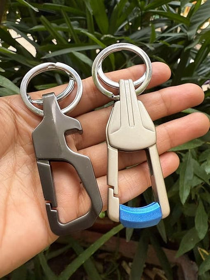 Car Key Chain 2pcs, Personalized Creative Stainless Steel Car Keychain for Men and women