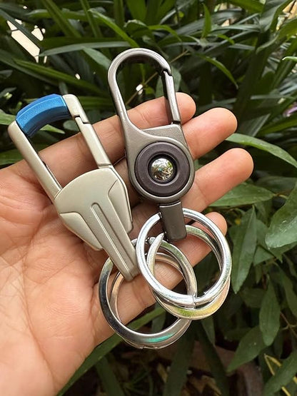 Car Key Chain 2pcs, Personalized Creative Stainless Steel Car Keychain for Men and women