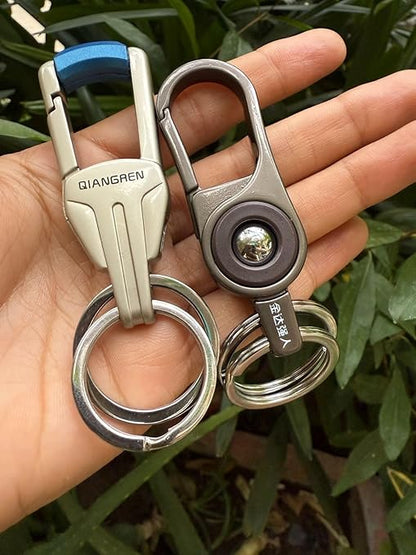 Car Key Chain 2pcs, Personalized Creative Stainless Steel Car Keychain for Men and women