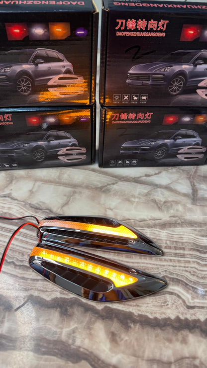 Caroxygen Dynamic Dual Colour Side Marker LED Light, White DRL & Amber Turn Signal for Cars and SUVs, Sleek Replacement Driving Indicators