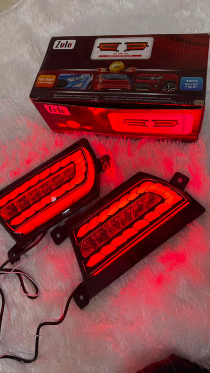 Rear Reflector Led Brake Light With Indicator Matrix +Scaning/3D Bumber Drl Back Compatible Scorpio N 2022 Onwards 1-Set (Four Function, Car)