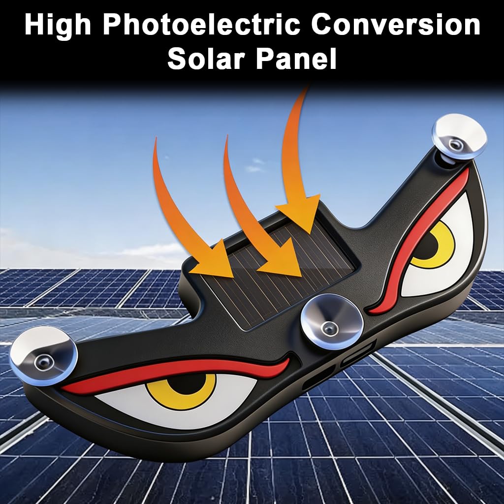 Caroxygen Solar Powered Devil Eyes Light for Car Rear Window Light for Night Driving & Styling