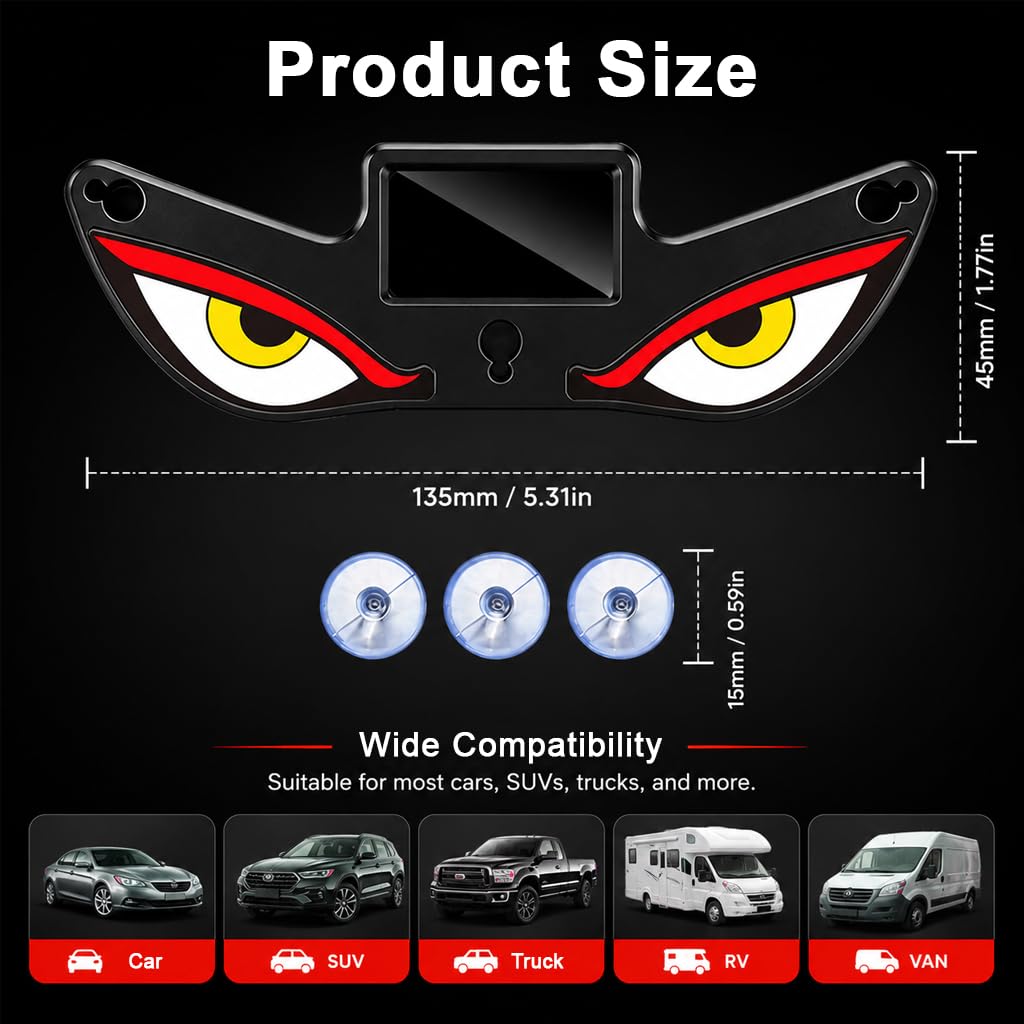 Caroxygen Solar Powered Devil Eyes Light for Car Rear Window Light for Night Driving & Styling