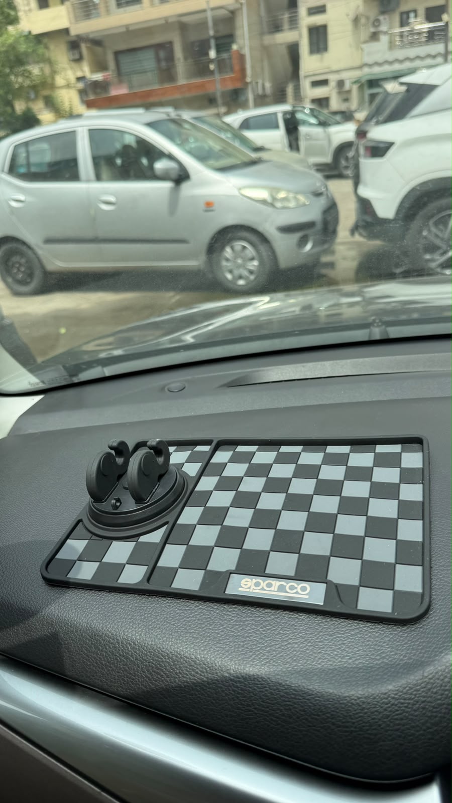 Sparco Premium Silicone Anti-Slip Car Dashboard Mat with 360° Mobile Phone Holder