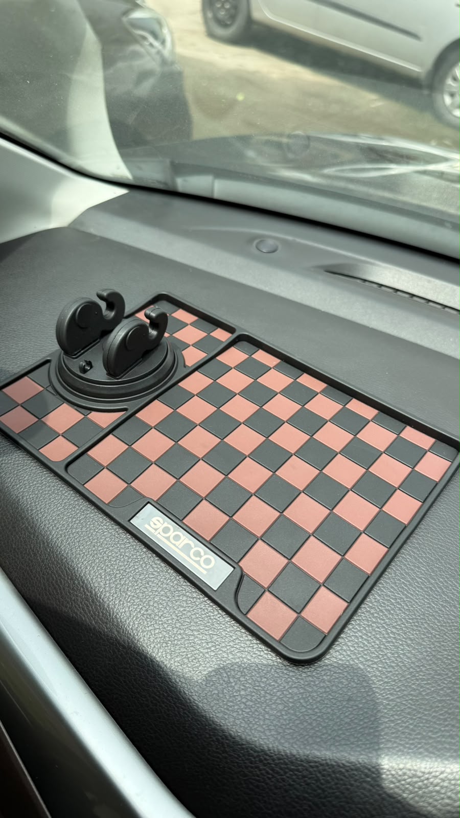 Sparco Premium Silicone Anti-Slip Car Dashboard Mat with 360° Mobile Phone Holder