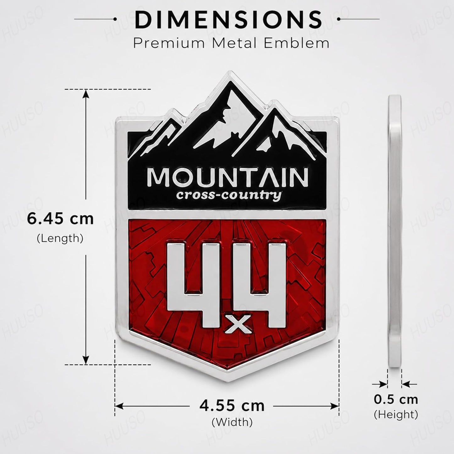 3D Mountain Cross Country 4x4 Metal Car Emblem Sticker