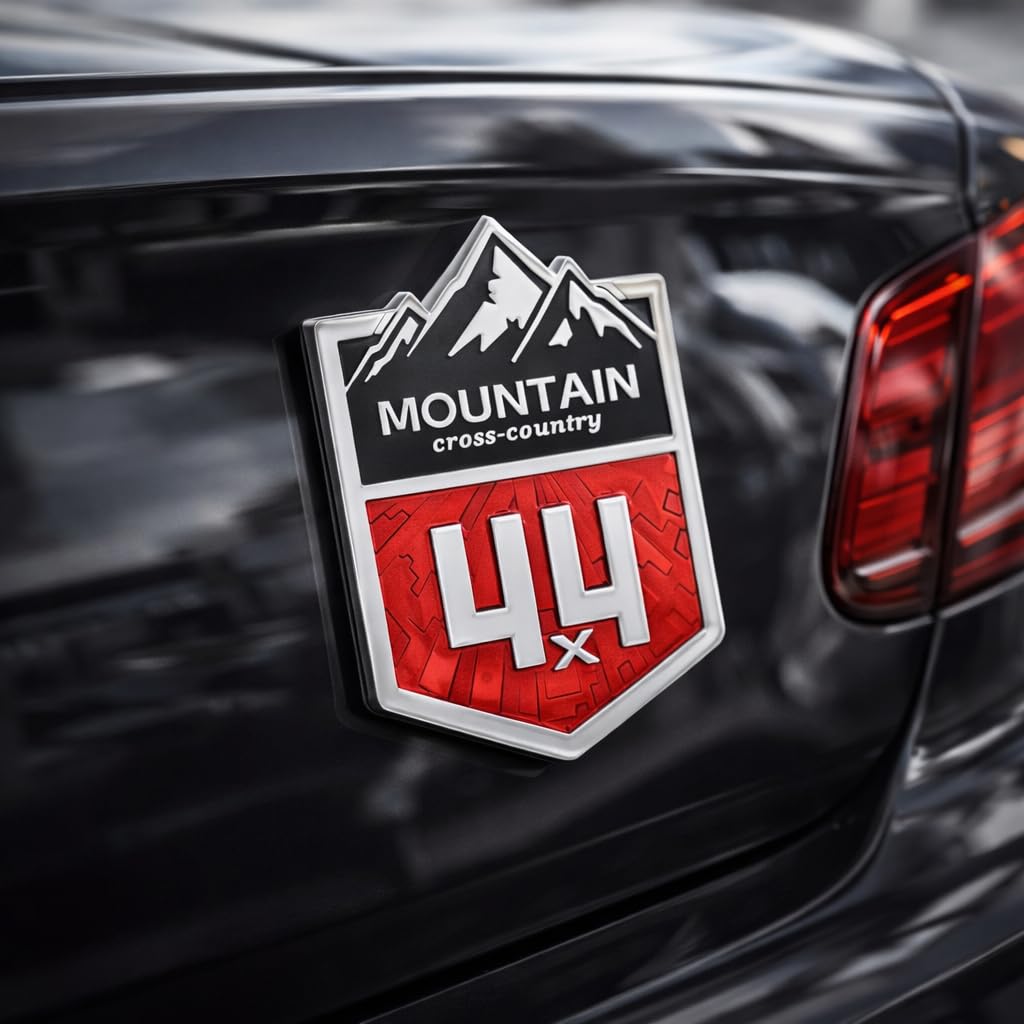 3D Mountain Cross Country 4x4 Metal Car Emblem Sticker