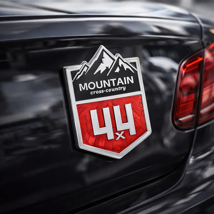 3D Mountain Cross Country 4x4 Metal Car Emblem Sticker