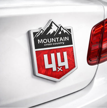 3D Mountain Cross Country 4x4 Metal Car Emblem Sticker