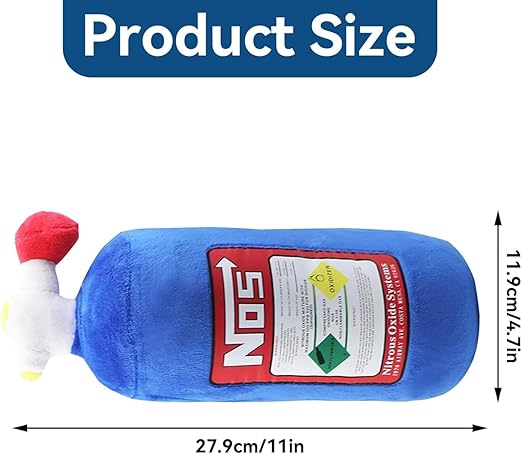 Car Neck Pillow, NOS Bottle Design Plush Car Headrest Pillow Neck Support Pillow for Car Seat, Office Chair, Travel, 11 x 4.7in