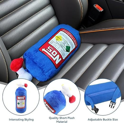Car Neck Pillow, NOS Bottle Design Plush Car Headrest Pillow Neck Support Pillow for Car Seat, Office Chair, Travel, 11 x 4.7in