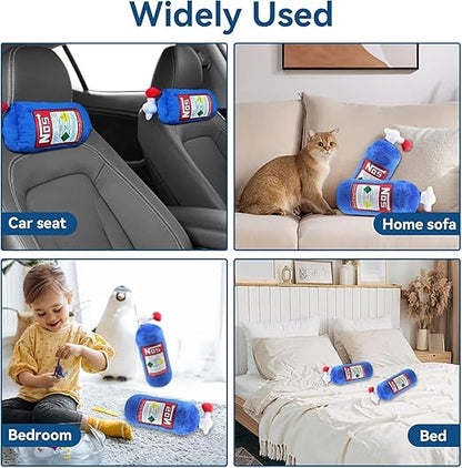 Car Neck Pillow, NOS Bottle Design Plush Car Headrest Pillow Neck Support Pillow for Car Seat, Office Chair, Travel, 11 x 4.7in