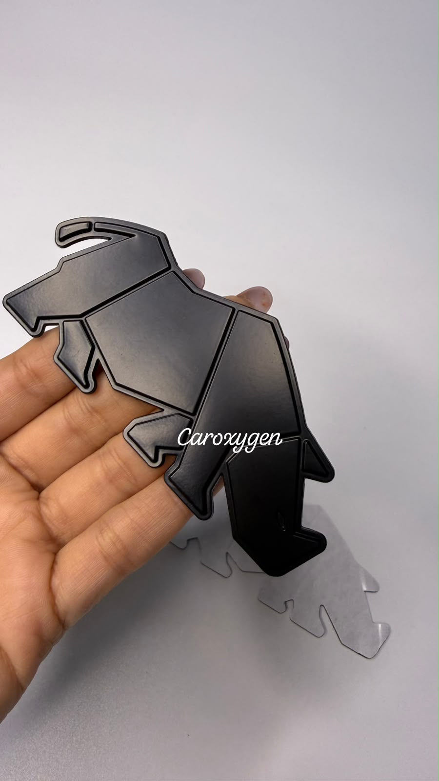Premium 3D Animal Metal Car Sticker – Stylish Geometric Design |