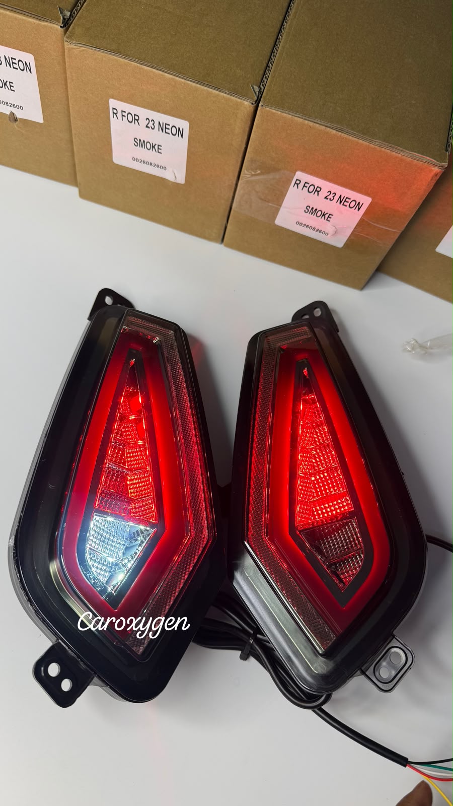 Caroxygen LED Reflector Light for Tata Nexon 2023 – Smoke Onwords Pack of 2