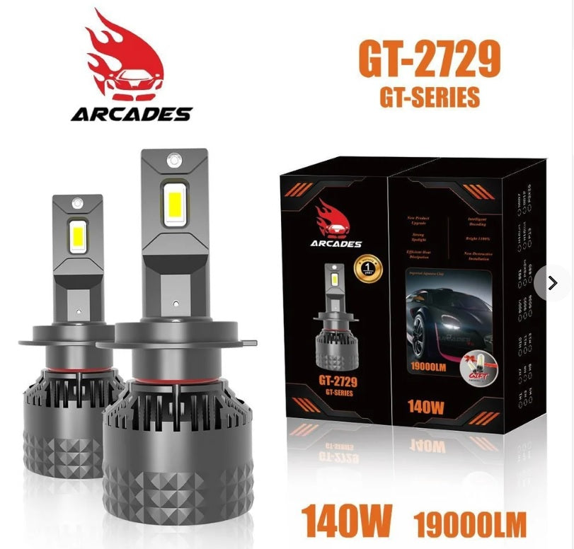 Arcades Car Bike Led Headlight 140 Watt And Luminous 19000 Lm With 1 Year Warranty