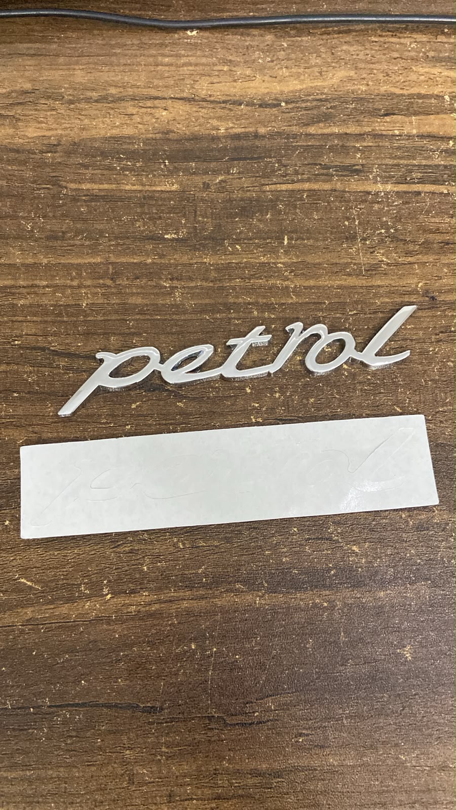 Petrol Chrome Car Emblem Badge Sticker, Self-Adhesive | Chrome Finish, Script Lettering, Car Exterior Use, Easy Application, Fuel Type Label