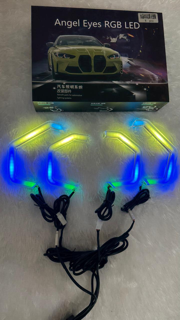 Universal RGB LED Angel Eyes DRL Headlight  | Multicolor Bluetooth/App Control