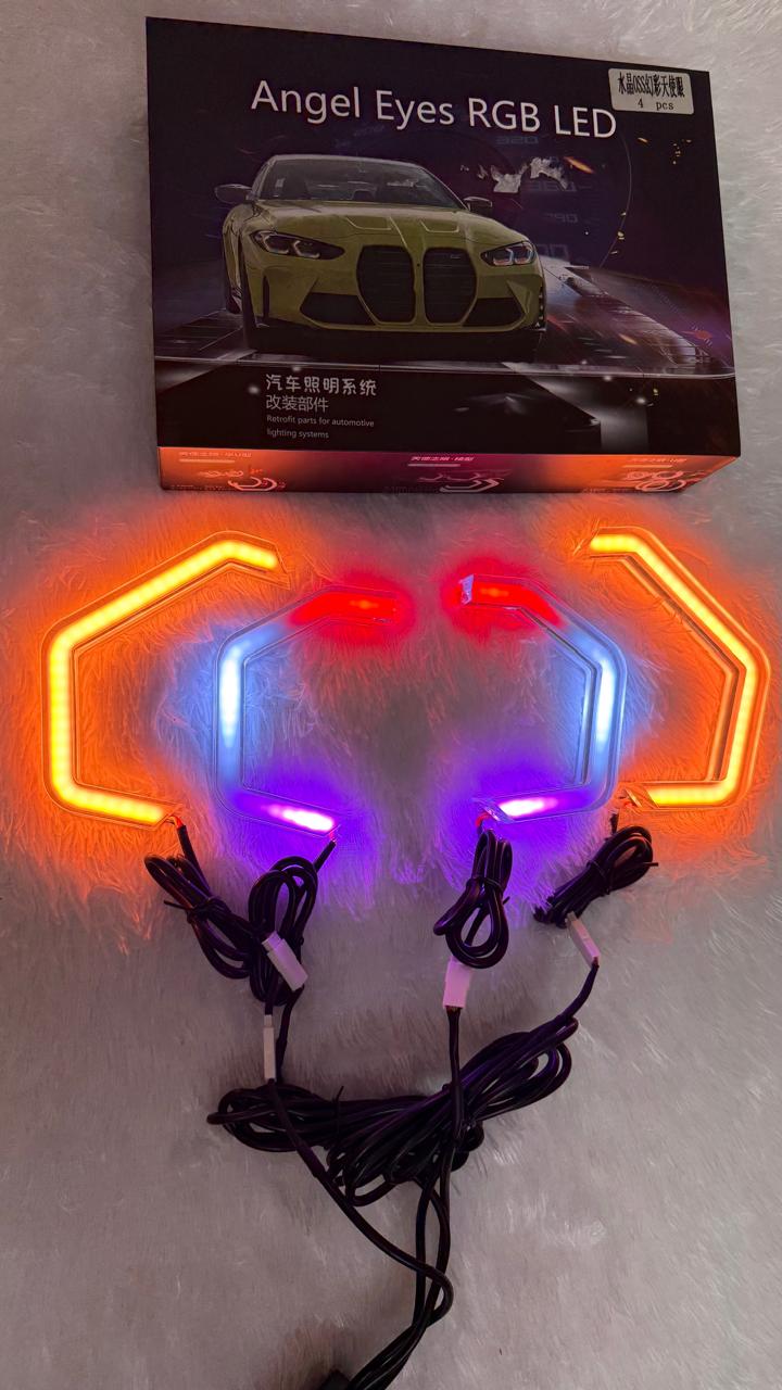 Universal RGB LED Angel Eyes DRL Headlight  | Multicolor Bluetooth/App Control