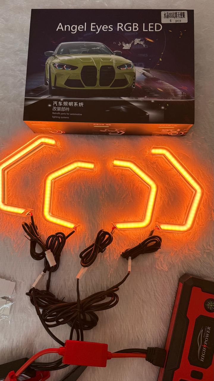 Universal RGB LED Angel Eyes DRL Headlight  | Multicolor Bluetooth/App Control