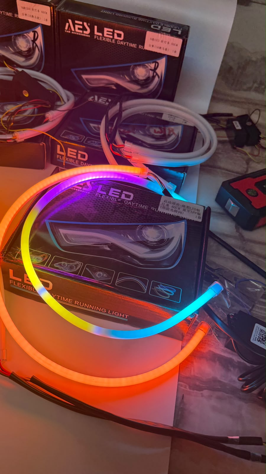 AES Led Flexible DRL Led Strip 60cm Running Light Universal Led Strip 60CM Sequential DRL 12V DC