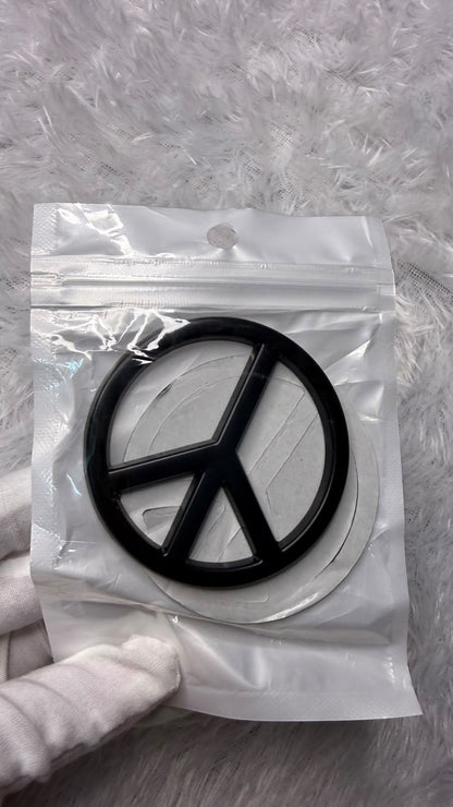 Universal Peace Round  logo car emblem Badge 3D Metal blk Badge For car,Bike & thar