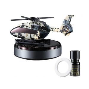 Army Style Solar Powered Car Perfume Aromatherapy Helicopter Air Freshener Diffuser Perfume Auto Rotation Fan | For Car Dashboard with liquid Perfume