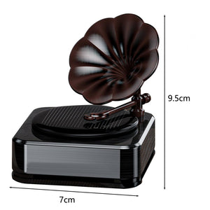 Car Solar Gramophone Rotating Perfume Air Freshener Fragrance Aroma Diffuser (Black)