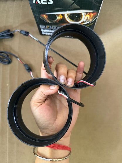 LED Angel Eyes Headlight Round Shape Shroud