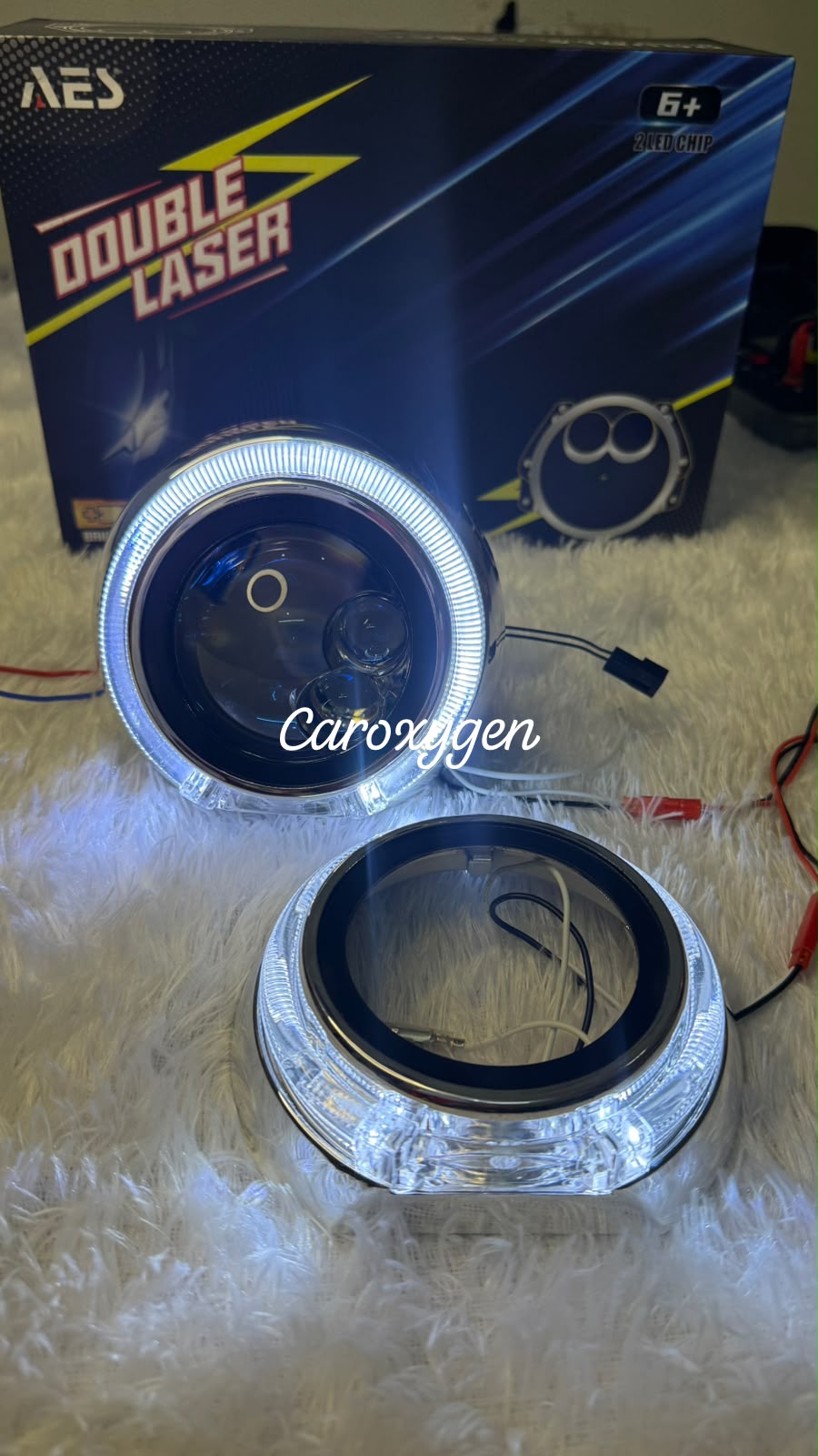 Car Headlight Shrouds Chrome Finish With led light Stylish Headlight Modification Accessory- Set of 2
