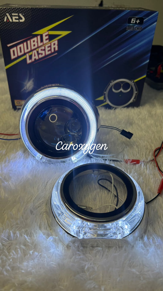 Car Headlight Shrouds Chrome Finish With led light Stylish Headlight Modification Accessory- Set of 2