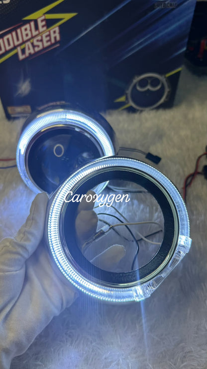 Car Headlight Shrouds Chrome Finish With led light Stylish Headlight Modification Accessory- Set of 2