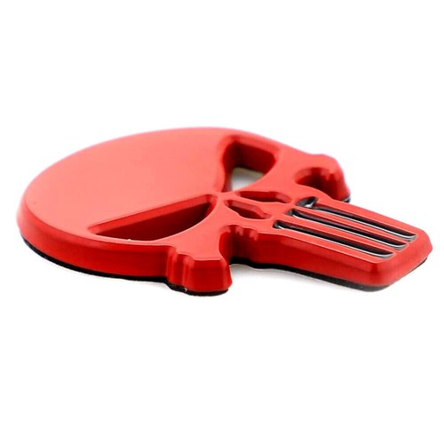 Caroxygen Universal 3D Punisher Skull Red Metal Car Emblem Badge Sticker