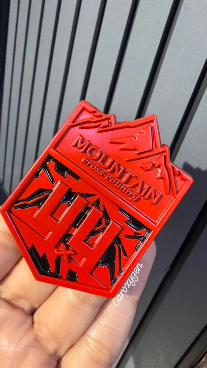 3D Mountain Cross Country 4x4 Metal Car Emblem Sticker