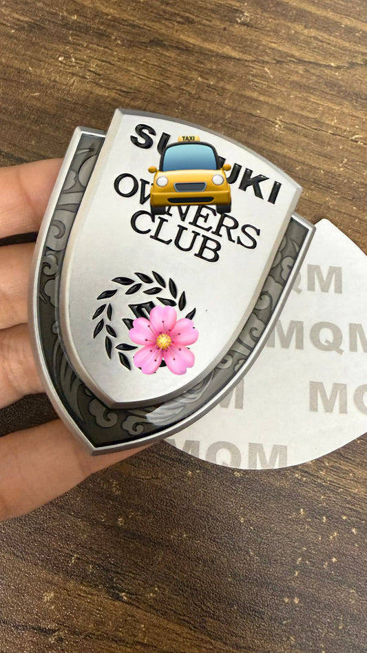 Premium Owners Club Metal Car Emblem Sticker | Luxury 3D Badge | Self-Adhesive Metal Logo for Cars, Bikes & Accessories